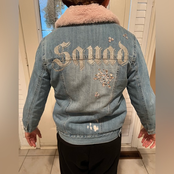 Girls Jean jacket with fur lining - Picture 5 of 6